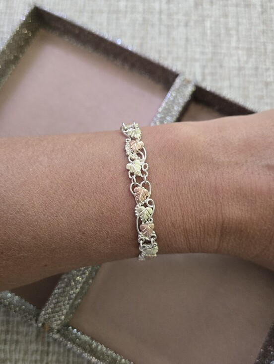 Black Hills Gold Jewelry - Black Hills Gold 12k Sterling Tri-Color Bracelet